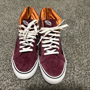 Vans Men's Scotchgard Burgundy High-Top Sneakers size 8.5 men’s size 10 women’s
